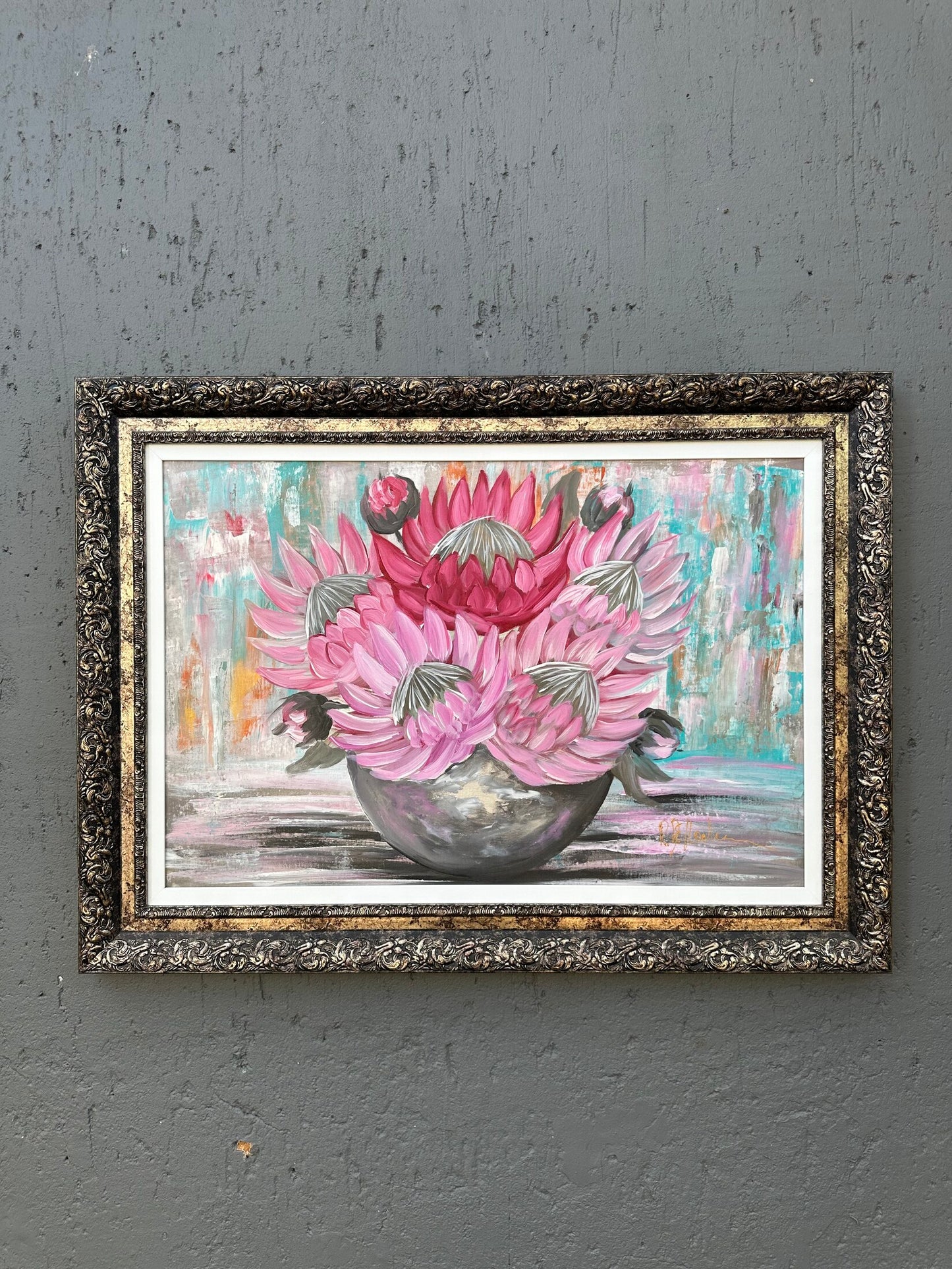 Pink Protea Study – Original Artwork