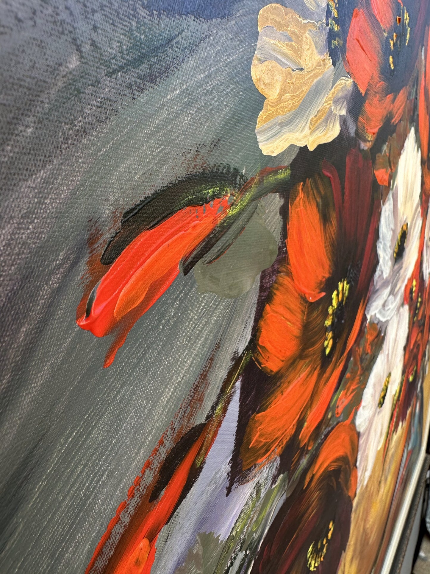 Poppies and Blossom – Original Artwork by R. Powell