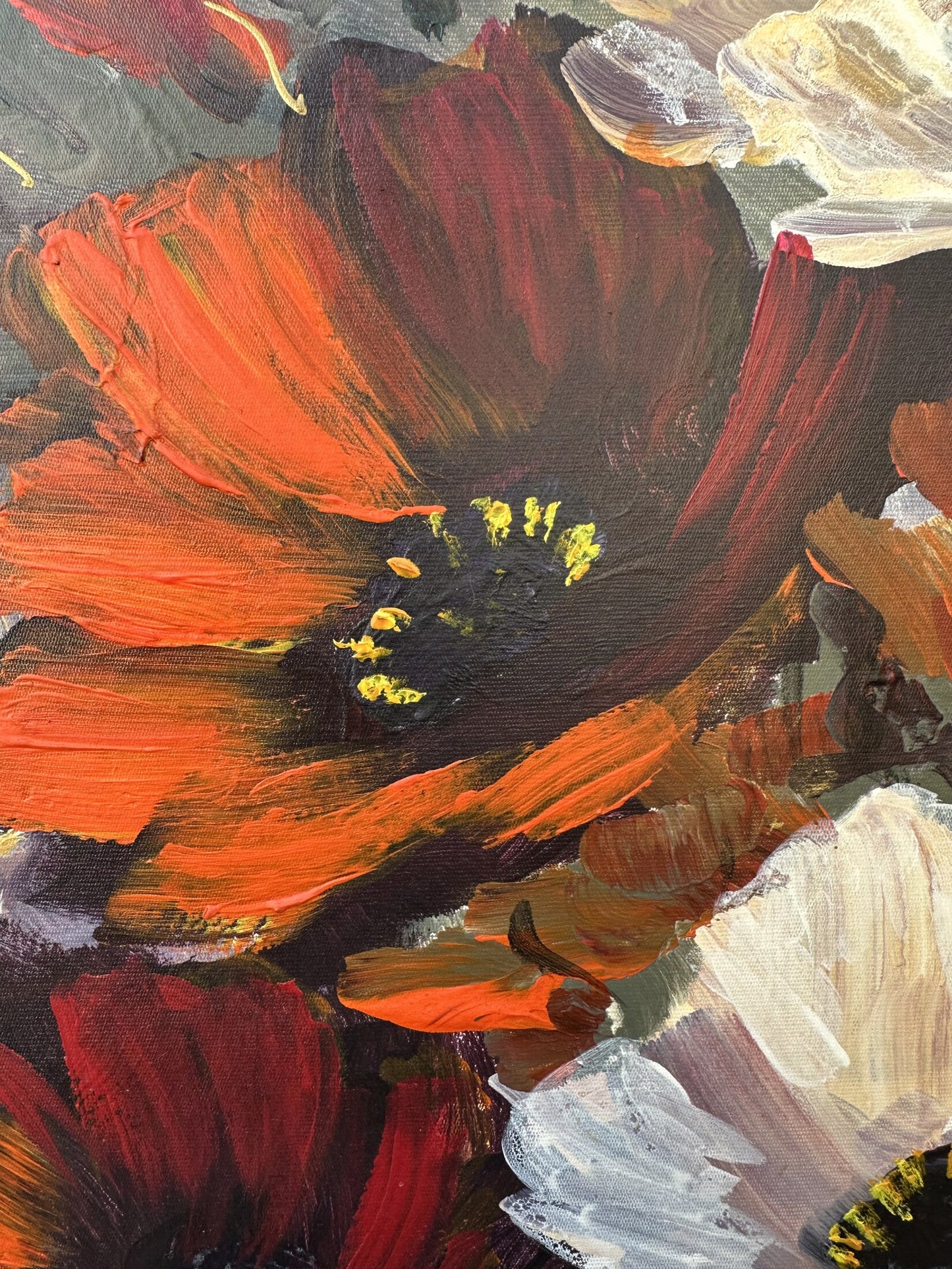 Poppies and Blossom – Original Artwork by R. Powell